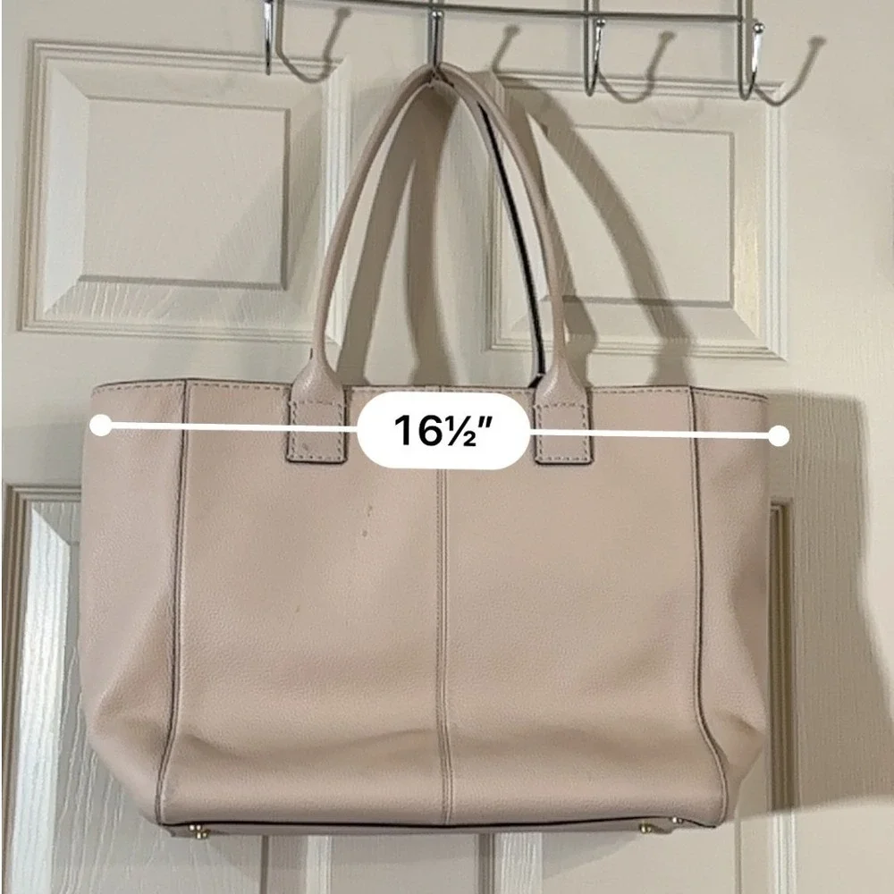 Kate Spade New‎ York Pink Pebbled Leather Whipstitch Tote  Shoulder Bag Gold HW